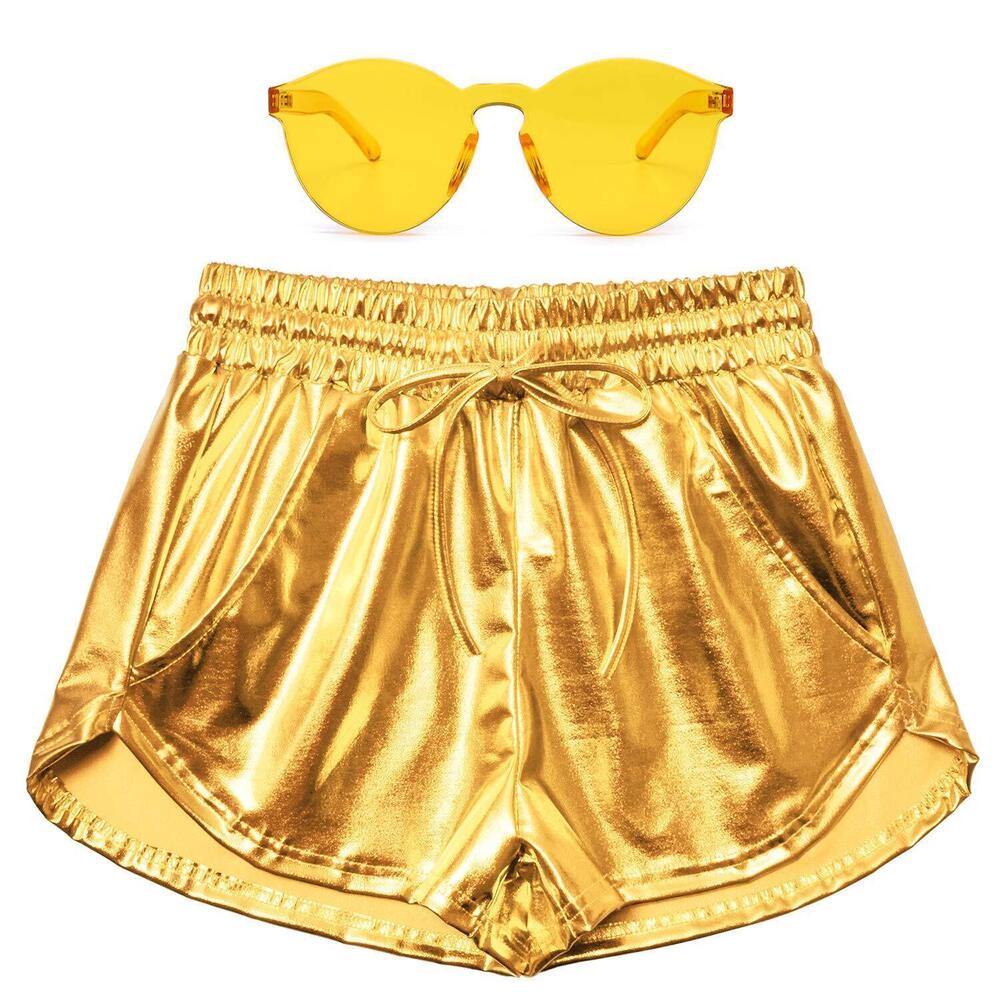 2493 Disco Metallic Short Gold Hallower Costume Glittery Sparkly All Saints